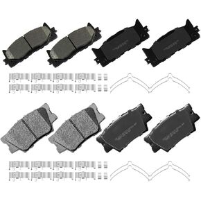 Front Rear Ceramic Brake Pads with Hardware Fit for Toyota Camry 2007 2008 2009 2010 2011 2012 2013 2014 2015 2016 2017, Avalon 2008-2018, Lexus ES300h 2013-2018, ES350 2007-2018 in Saudi Arabia