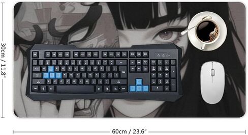 Gaming Mouse Pad Large Mousepad Female Samurai Anime Girl Cool Retro Japanese Desk Mat Big Mousepad Extended Keyboard Computer Pad Office Desk Organizers and Accessories 30x60cm, Style in Saudi Arabia