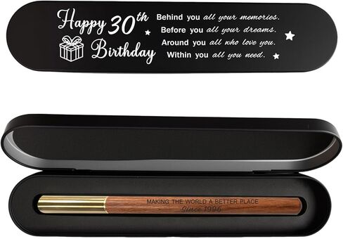 30th Birthday Gift for 1996 Born - Engraved Wooden Gel Pen & Keepsake Box Set, Meaningful 30 Year Old Gift for Men & Women, Milestone Birthday Present in Saudi Arabia