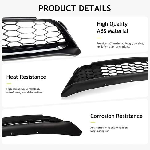 Front Bumper Lower Mesh Grille Fit For 2016 2017 Honda Accord W/Chrome Trim Replacement for HO1036126 71152T2FA50 in Saudi Arabia