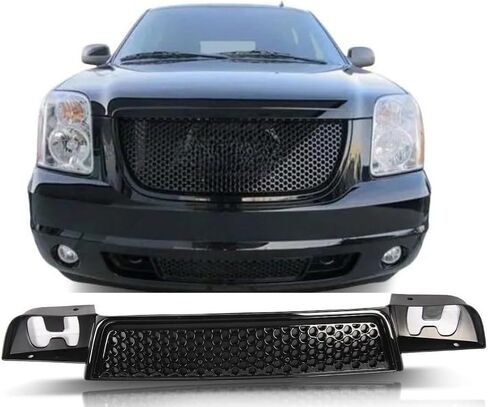 Front Lower Grille Gloss Black Compatible With 2007-2014 GMC Yukon/XL/Denali in Saudi Arabia