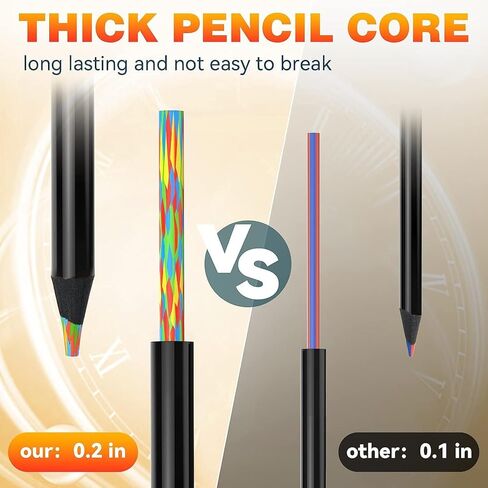 BUNKI 12Pcs Gradient Rainbow Colored Pencils, Concentric Color Changing Design, Non-Toxic Art Drawing Stationery, Creative School Supplies, Holiday Birthday Gifts for Kids in Saudi Arabia