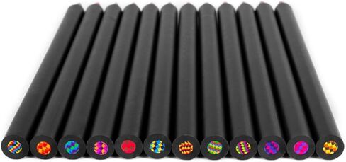 BUNKI 12Pcs Gradient Rainbow Colored Pencils, Concentric Color Changing Design, Non-Toxic Art Drawing Stationery, Creative School Supplies, Holiday Birthday Gifts for Kids in Saudi Arabia