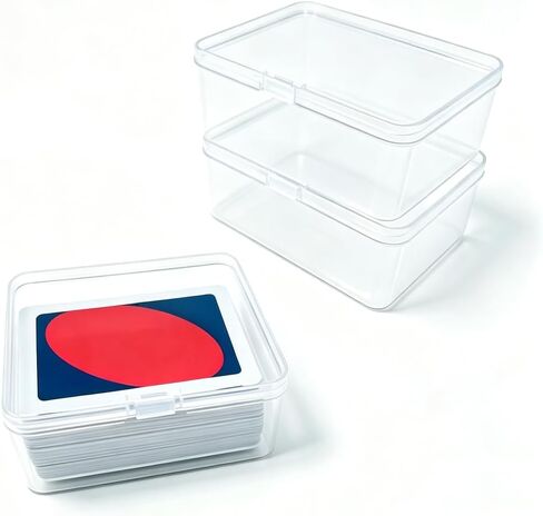 2 PCS Game Card Storage Box Compatible with UNO Cards,Playing Card Case, Card Holders,Plastic Clear Card Case (NO Cards) in Saudi Arabia