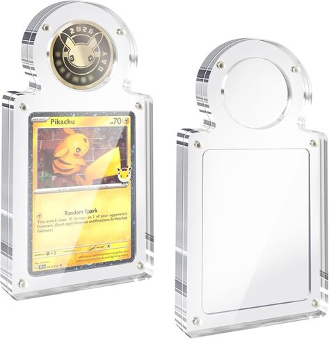 Heavy Acrylic Case Compatible with PKMN Day 2026 Coin and Promotion Card, 15mm Ultra-Thick Magnetic Display Box, Precision-Grooved TCG Card & Metal Coin Combo Protector Showcase in Saudi Arabia