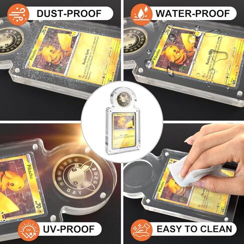 Heavy Acrylic Case Compatible with PKMN Day 2026 Coin and Promotion Card, 15mm Ultra-Thick Magnetic Display Box, Precision-Grooved TCG Card & Metal Coin Combo Protector Showcase in Saudi Arabia