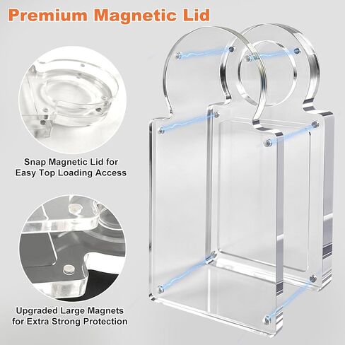 Heavy Acrylic Case Compatible with PKMN Day 2026 Coin and Promotion Card, 15mm Ultra-Thick Magnetic Display Box, Precision-Grooved TCG Card & Metal Coin Combo Protector Showcase in Saudi Arabia