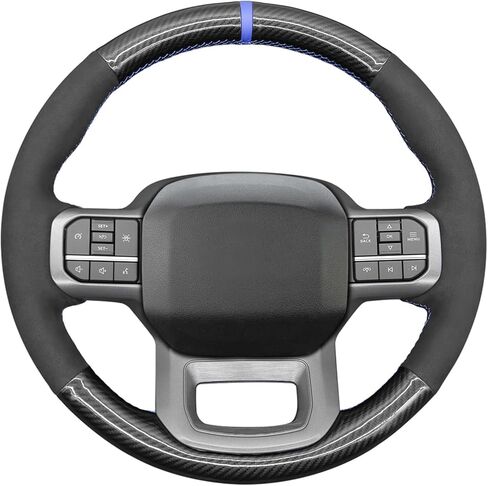 غطاء عجلة القيادة MEWANT لسيارة Ford F-150 F150/ F-150 (Lightning) / F-350 F350 / F-450 F450 / غطاء عجلة القيادة مخيط يدويًا in Kuwait
