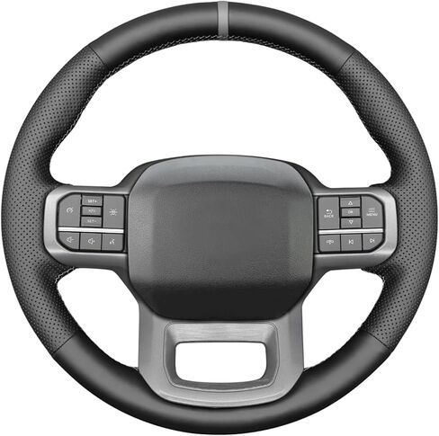 غطاء عجلة القيادة MEWANT لسيارة Ford F-150 F150/ F-150 (Lightning) / F-350 F350 / F-450 F450 / غطاء عجلة القيادة مخيط يدويًا in Saudi Arabia