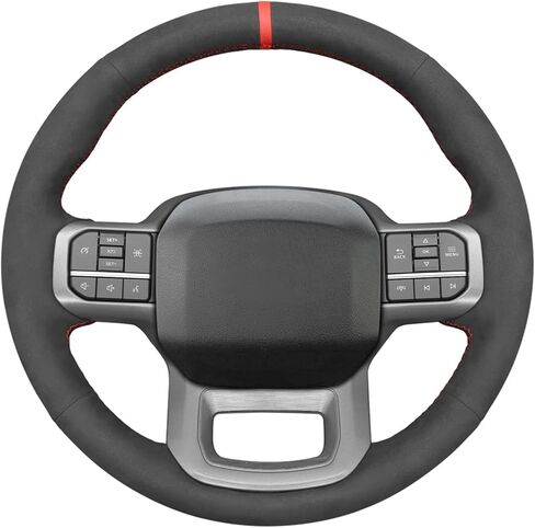 غطاء عجلة القيادة MEWANT لسيارة Ford F-150 F150/ F-150 (Lightning) / F-350 F350 / F-450 F450 / غطاء عجلة القيادة مخيط يدويًا in Saudi Arabia
