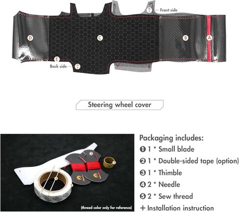 غطاء عجلة القيادة MEWANT لسيارة Ford F-150 F150/ F-150 (Lightning) / F-350 F350 / F-450 F450 / غطاء عجلة القيادة مخيط يدويًا in Saudi Arabia