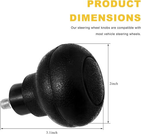 Steering Wheel Knob, 8mm Screw Car Wheel Power Handle Spinner Turning Aid Ball, Universal Non-Slip Steering Wheels Spinner Labor-Saving Rotator for Forklifts Tractors Trucks in Saudi Arabia