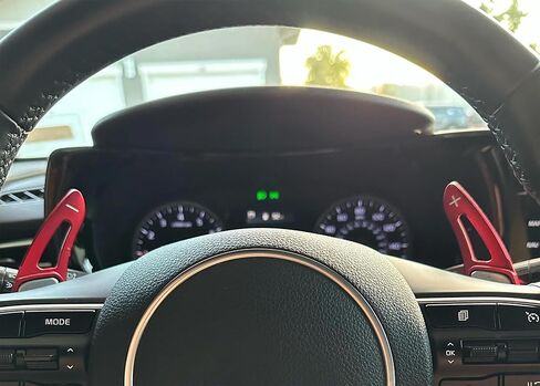 وصلة تحويل مجداف أكبر من iJDMTOY للسباق الرياضي من الألومنيوم الأحمر متوافقة مع KIA 2021-up K5 in Kuwait