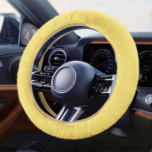 Fuzzy Car Steering Wheel Cover, 15 inch Soft Wool Fur Steering Wheel Protector, Fluffy Wheel Covers for Winter Warm, Universal Vehicle Interior Accessories for Men Women (Purple) in Saudi Arabia