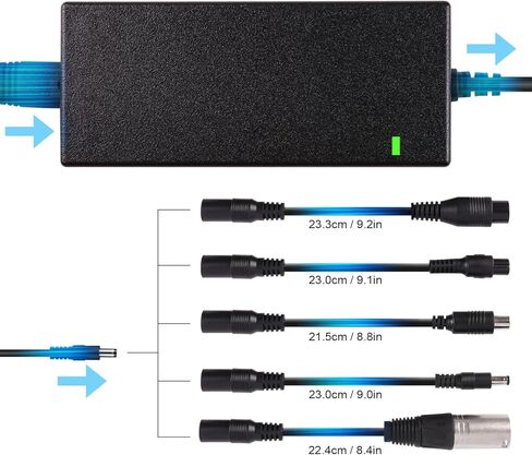 42V 2A Charger with 6 Plugs Universal for 36V Li-ion Battery, Fast Charger Replacement for Razor,Jetson,Voyage,gotrax,ninebot,Bird,Segway and Most 36V 10S Lithium Battery Device in Kuwait