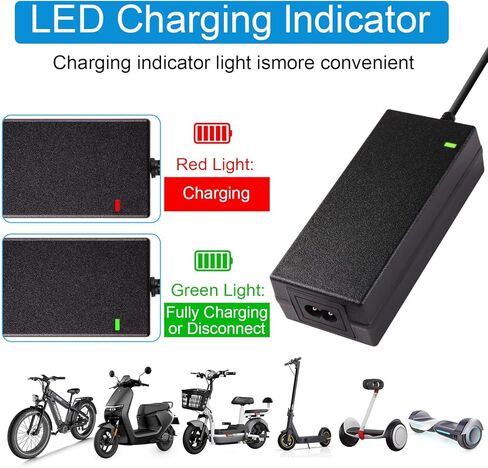 42V 2A Charger with 6 Plugs Universal for 36V Li-ion Battery, Fast Charger Replacement for Razor,Jetson,Voyage,gotrax,ninebot,Bird,Segway and Most 36V 10S Lithium Battery Device in Kuwait