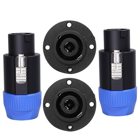 HBU 2 Sets Speakon Connector Kit 2pcs NL4 Connectors & 2-pcs 4 Pin Socket in Kuwait