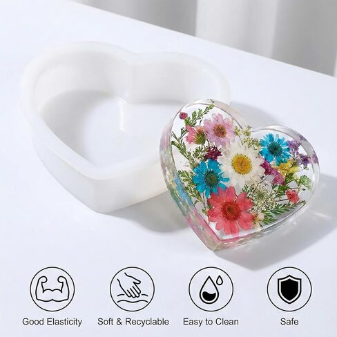 Large Silicone Heart Resin Molds Heart Shaped Silicone Molds Deep Pour Mold for Epoxy Resin Flower Preservation Bookend Casting DIY Wedding Home Decors in Saudi Arabia