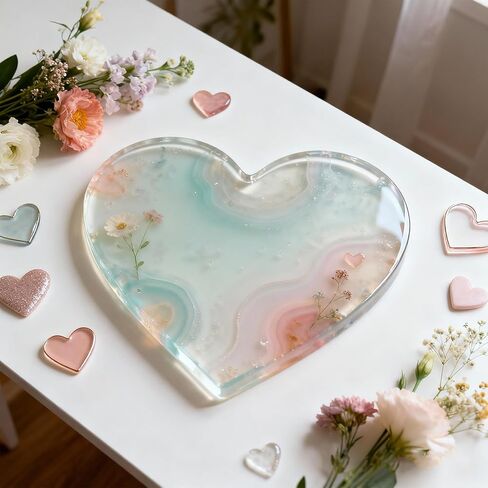 Large Silicone Heart Resin Molds Heart Shaped Silicone Molds Deep Pour Mold for Epoxy Resin Flower Preservation Bookend Casting DIY Wedding Home Decors in Saudi Arabia