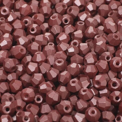 1000pcs 4mm Brown Glass Beads for Jewelry Making, Spacer Faceted Bicone Crystal Beads for Bracelet Earring Necklace Arts and Crafts, DIY, Bulk, Gift for Friends. in Kuwait