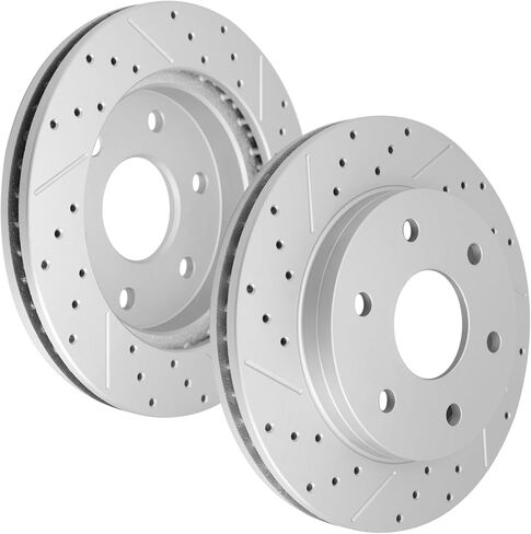 Front Drilled Slotted Brake Disc Rotors Fit for Chevy Silverado 1500, GMC Sierra 1500 1999-2006, Tahoe, Suburban 1500, Yukon 2000-2006, Express 1500/2500 2003-2008, Avalanche 1500, Savana, Escalade in Kuwait