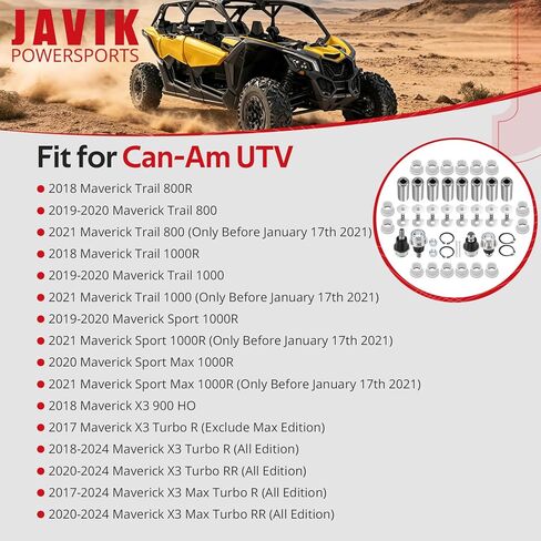 JAVIK Front Ball Joint And A Arm Bushing Kit For Can-Am Maverick Trail Sport 800 900 1000 800R 1000R X3 Turbo 2017-2024 in Kuwait