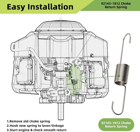92145-1812 زنبرك عودة الاختناق متوافق مع محركات سلسلة Kawasaki FR FS FX، يستبدل 92145-7058، يناسب 651V 691V 730V- 4Pack in Kuwait
