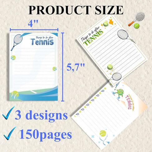 3pcs -150 pages Funny Tennis-Memo Notepads - Funny Tennis Gifts - Cute Note Pads, Mother-day Gifts Stick Anywhere – Capture Every Idea, Mothers Day in Saudi Arabia