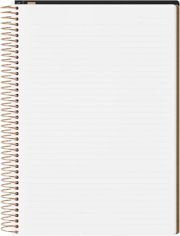 Maruman Spiral Note Basic Lined Notebook- B5, 9.92" x 7.44", 150 Sheets / 300 Pages, 6.5mm Narrow Ruled Journal, Perforated Pages & Wire-Bound to Lay Flat, Sturdy Black Kraft Cover, Made in Japan in Kuwait