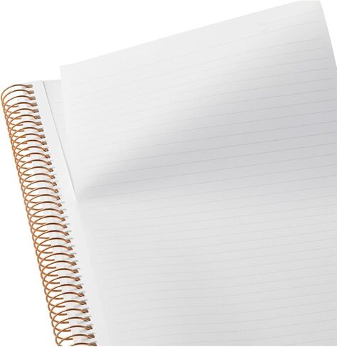 Maruman Spiral Note Basic Lined Notebook- B5, 9.92" x 7.44", 150 Sheets / 300 Pages, 6.5mm Narrow Ruled Journal, Perforated Pages & Wire-Bound to Lay Flat, Sturdy Black Kraft Cover, Made in Japan in Kuwait