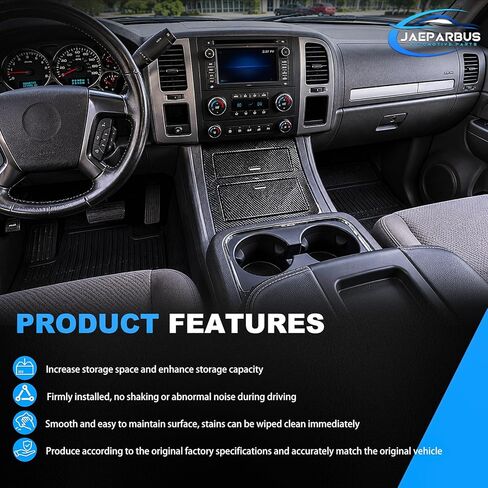 23164631 Center Console Cup Holder Storage，Jaeparbus Compatible with Chevy GMC Yukon Sierra Tahoe Suburban Silverado Avalanche Cadillac Escalade 2007-2014(Carbon Fiber) in Saudi Arabia