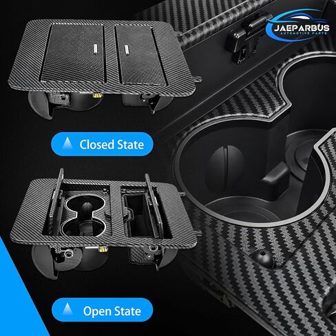 23164631 Center Console Cup Holder Storage，Jaeparbus Compatible with Chevy GMC Yukon Sierra Tahoe Suburban Silverado Avalanche Cadillac Escalade 2007-2014(Carbon Fiber) in Saudi Arabia