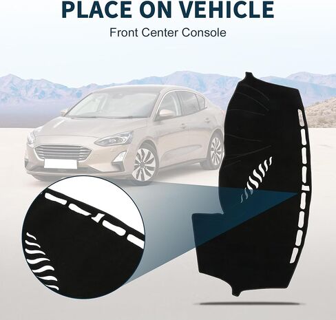 غطاء داش بتكوين عالي مع صوت لسيارة Ford Focus غير قابلة للانزلاق | غطاء لوحة القيادة لوحدة التحكم المركزية باللون الأسود قطعة واحدة in Kuwait
