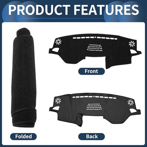 Dashboard Cover Dash Cover Mat Carpet for Subaru Outback 2015-2019 for Subaru Legacy 2015-2019 Polyester Black in Kuwait
