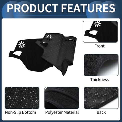 Dashboard Cover Dash Cover Mat Carpet for Subaru Outback 2015-2019 for Subaru Legacy 2015-2019 Polyester Black in Kuwait