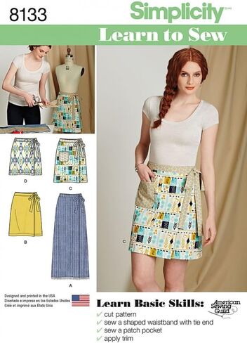Simplicity Ladies Easy Learn to Sew Sewing Pattern 8133 Wrap Skirts in Kuwait