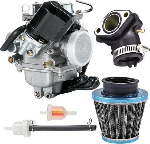 GY6 150cc Carburetor Compatible for PD24J Carb 4 Stroke 125cc 152QMI 152QMJ 157QMJ Engines Electric Choke Motorcycle ATV Go Karts Scooter Kazuma Taotao Roketa with Air Fuel Filter in Saudi Arabia