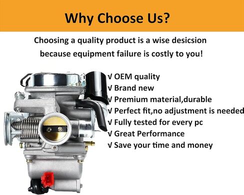 GY6 150cc Carburetor Compatible for PD24J Carb 4 Stroke 125cc 152QMI 152QMJ 157QMJ Engines Electric Choke Motorcycle ATV Go Karts Scooter Kazuma Taotao Roketa with Air Fuel Filter in Saudi Arabia