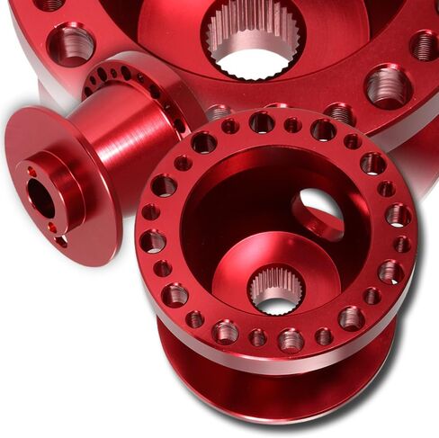 W-POWER, 6-Bolt Aluminum Steering Wheel Hub Adapter Compatible with Hyundai Accent Genesis/Genesis Coupe (Red) in Saudi Arabia