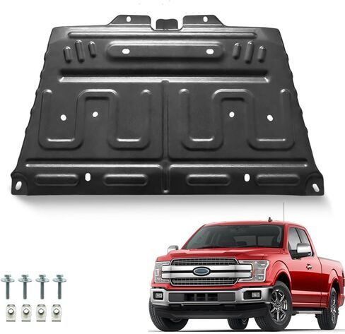 VLAND Front Engine Splash Shield Compatible with 2015-2024 Ford F-150 (Not fit 3.0L Diesel/PowerBoost/Raptor Model) Manganese Steel Underbody Guard Cover Skid Plate Replaces ML3Z-7222-D ML3Z-7222-E in Kuwait