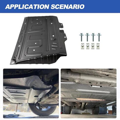 VLAND Front Engine Splash Shield Compatible with 2015-2024 Ford F-150 (Not fit 3.0L Diesel/PowerBoost/Raptor Model) Manganese Steel Underbody Guard Cover Skid Plate Replaces ML3Z-7222-D ML3Z-7222-E in Kuwait