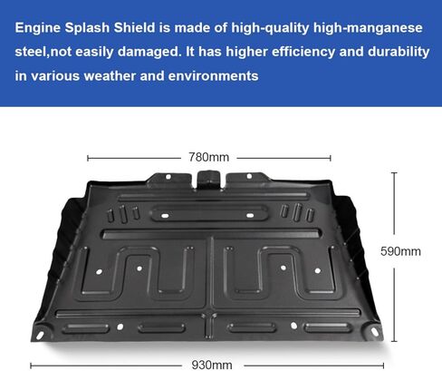 VLAND Front Engine Splash Shield Compatible with 2015-2024 Ford F-150 (Not fit 3.0L Diesel/PowerBoost/Raptor Model) Manganese Steel Underbody Guard Cover Skid Plate Replaces ML3Z-7222-D ML3Z-7222-E in Kuwait