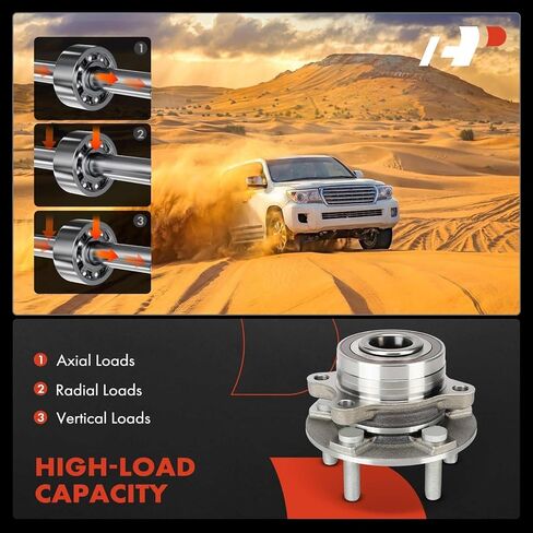 محمل العجلة الأمامية الممتازة ومجموعة المحور مع 5 عروات متوافقة مع Ford Explorer 2020-2023 وLincoln Aviator 2020-2022، RWD in Kuwait