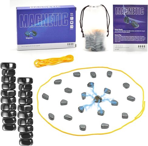 NCA - Large Magnetic Chess Game with String | Magnet Game with 20 pcs Stone | Strategy Puzzle Game for Family Party Travel, 2 Player Tabletop Strategy Games, Magnet Board Game Party Favors for Adults in Kuwait