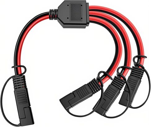 كابل موصل طاقة السيارات 12AWG SAE DC، كابل تمديد 1 إلى 3 SAE، مناسب لتوصيل البطارية الشمسية ونقلها - 40 سم in Kuwait