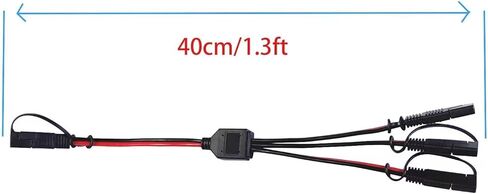 كابل موصل طاقة السيارات 12AWG SAE DC، كابل تمديد 1 إلى 3 SAE، مناسب لتوصيل البطارية الشمسية ونقلها - 40 سم in Kuwait