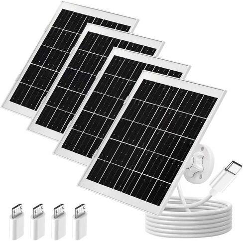 7W Solar Panel for Security Camera for DC 5V Outdoor Rechargeable Battery Camera, 360° Adjustable Security Mount - 10FT Micro USB & USB-C Cable,4 Pack in Saudi Arabia