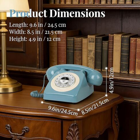 Retro Bluetooth Landline Phone with Handset, Vintage White Cordless Desk Phone, Supports HandsFree Calls, Speakerphone & Music Playback, USB Rechargeable (Red) in Saudi Arabia