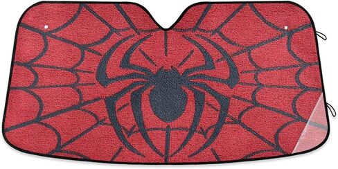 Car Windshield Sunshade, Red Spiders Web Retro Reflective Sun Shade Automotive Sun Screen Visor for Summer Fits Sedan SUV in Saudi Arabia