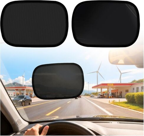 2PCS Mini Static Cling Car Window Shades,10x7.28 Car Shades for Side Windows to Block Sunlight/Heat,Universal Automotive Window Sunshades for Most Cars SUVs Trucks in Kuwait